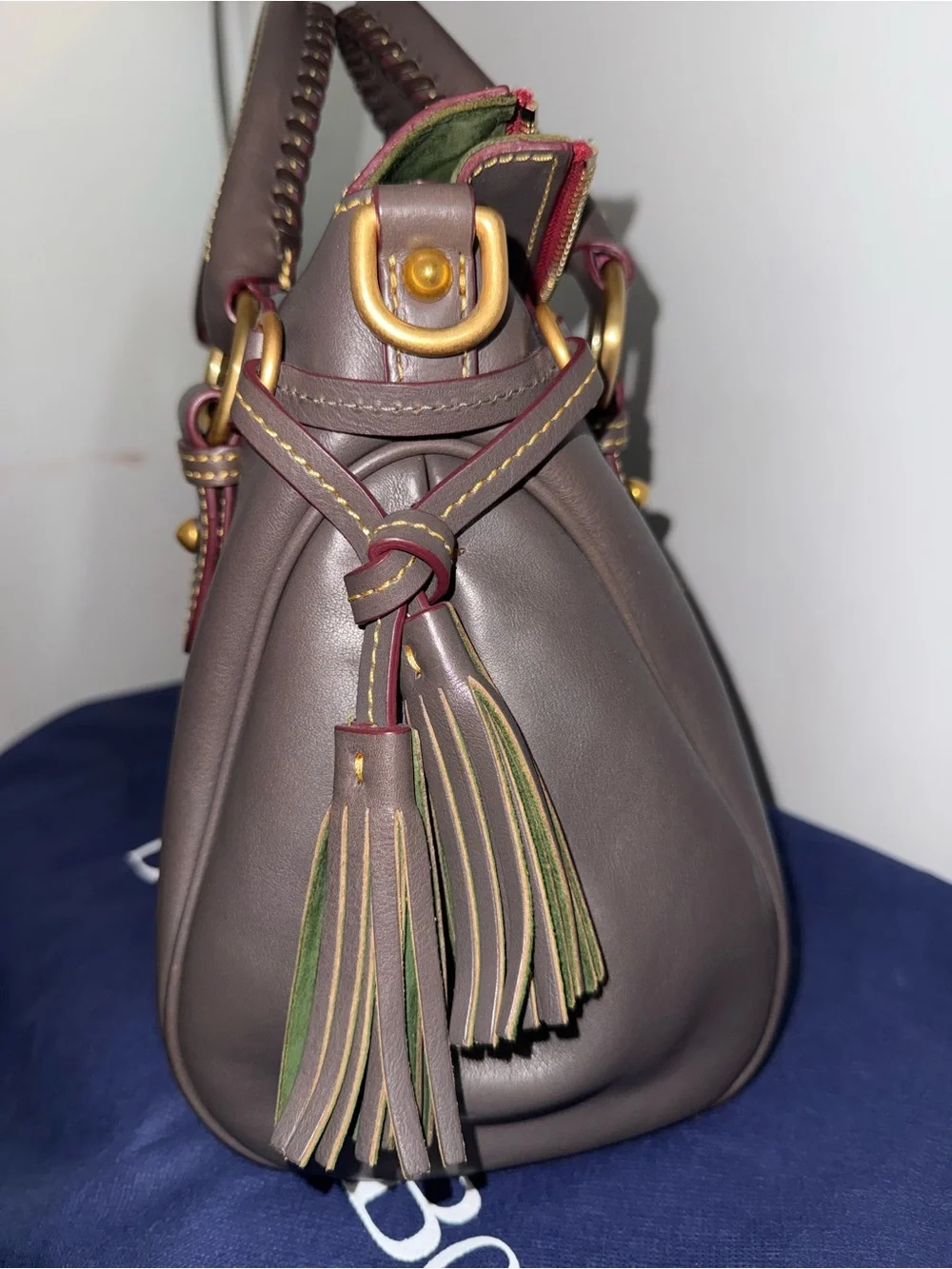 Dooney & Bourke Large Florentine Satchel in Slate